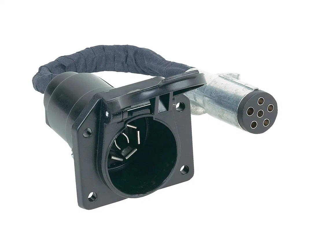47435B – HOPKINS Trailer Wiring Connector Adapter, 6-Way Pin To7-Way Blade Flexible Wire Die Cast Zinc Bagged
